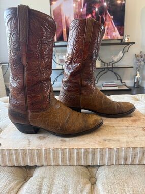Lucchese San Antonio handmade Elephant Men's 11 D Brown Leather Cowboy Boots
